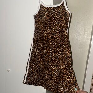 Leopard Print Dress with White Trim